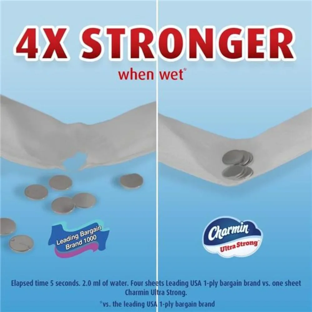 Ultra Strong Toilet Paper, 18 Super Mega Rolls = 108 Regular Rolls
